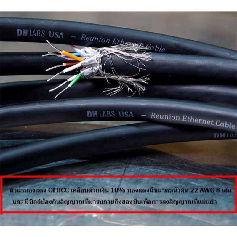 สาย LAN DH LABS Reunion Silver Sonic Cat 8 Ethernet Cable แบบตัดประกอบ เลือกความยาวได้ - รูปที่ 2