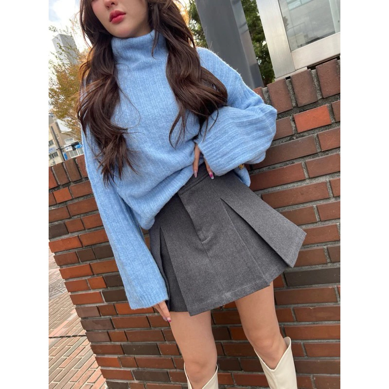 ส่งต่อ ใหม่ Puri & Me Onnie Wool Skirt กระโปรงเนื้อผ้าวูล size s