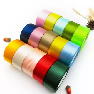 【Korean Style】4cm ริบบิ้นผ้าซาตินขนาด 25 หลา / ม้วนริบบิ้นสี ด้านเดียว กว้าง 40 มม