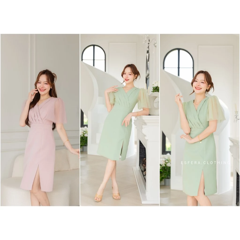 ESFERA-ES-DR25-02 Cotton Candy Dress-เดรสออกงาน