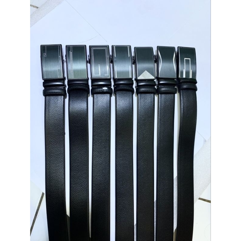 【พร้อมส่ง】 เข็มขัดผู้ชาย หัวล็อคแบบออโต้  หนังนิ่ม ใส่ทำงานได้ *คละลาย* (404546)