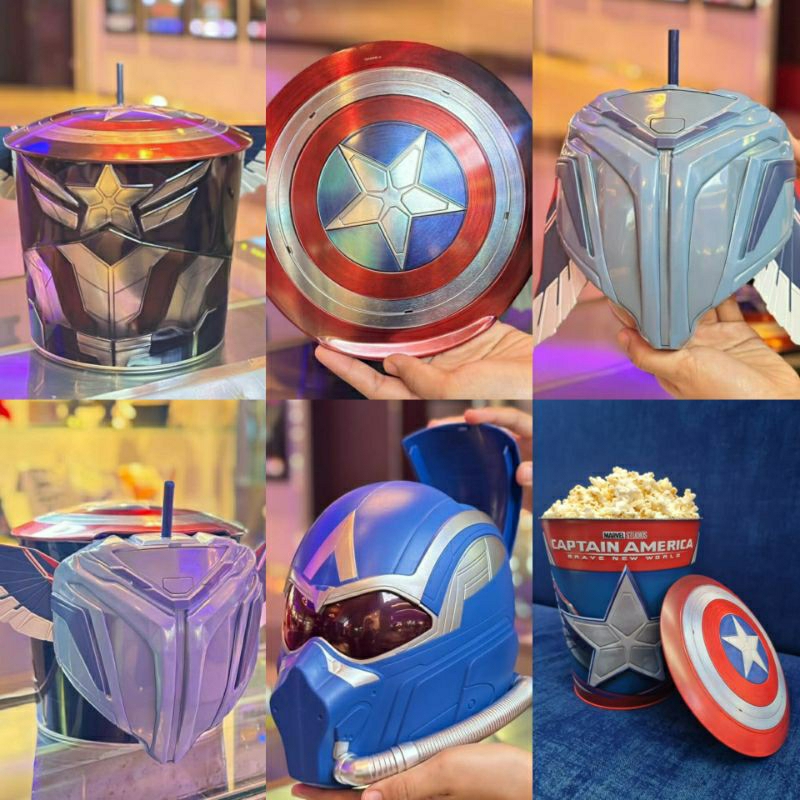 (ทักลด50%) พร้อมส่ง Major Captain America Bucket ถังป็อปคอร์น จาก mj sf หมวกกัปตันอเมริกา captain am