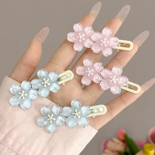 Rubuyou Ins กิ๊บหนีบผม รูปดอกซากุระ หน้าม้า คลิปด้านข้าง น่ารักหวาน สไตล์เกาหลี แฟชั่นสําหรับผู้หญิง เครื่องประดับผม