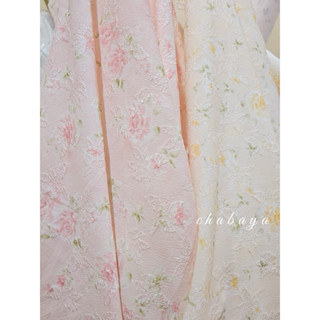 ผ้าแจ็คการ์ดเนื้อโพลี ผ้าทิ้งตัว ยับยาก หน้ากว้าง60นิ้ว ขายเ…