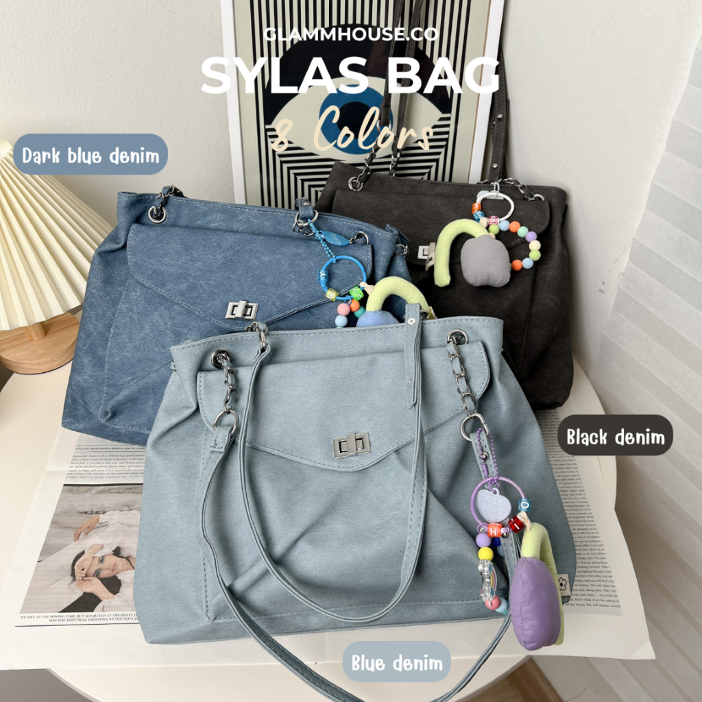 Glammhouse - Sylas bag สายสามารถปรับสะพาย crossbody ได้ กระเป๋าหนังทรงน่ารักๆ จุของได้เยอะ