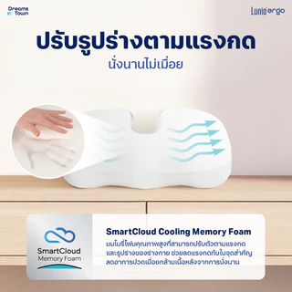 Lunio Ergo เบาะรองนั่ง กระจายน้ำหนักดี ออกแบบทรงโค้งเว้า ช่วยลดแรงกดทับ นั่งนานไม่เมื่อย รุ่น Lite Seat Cushion