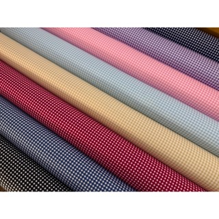 ผ้าเมตร ผ้าคอตต้อนญี่ปุ่น 100% ลายสก๊อต ผ้าลายตารางเล็ก ผ้าพ…