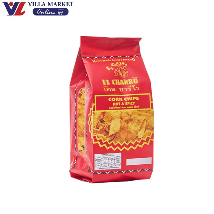 เอล ชาร์โร เม็กซิกัน คอร์น ชิพส์ ฮอทแอนด์สไปซี่ 200กรัม El Charro Mexican Corn Chips Hot & Spicy