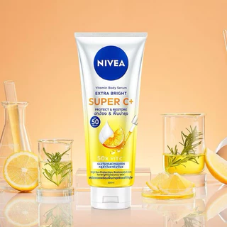NIVEA Extra Bright Super C+ Vitamin Serum SPF50/PA+++ 70 - 300ml วิตามินเซรั่มบำรุงผิวกาย ผสานกันแดด SPF50 PA+++