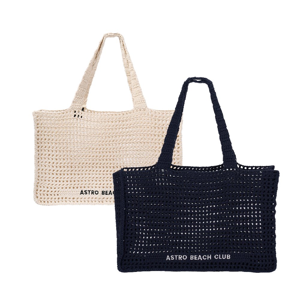 ASTRO BEACH CLUB CROCHET BAG (BEIGE/NAVY)
