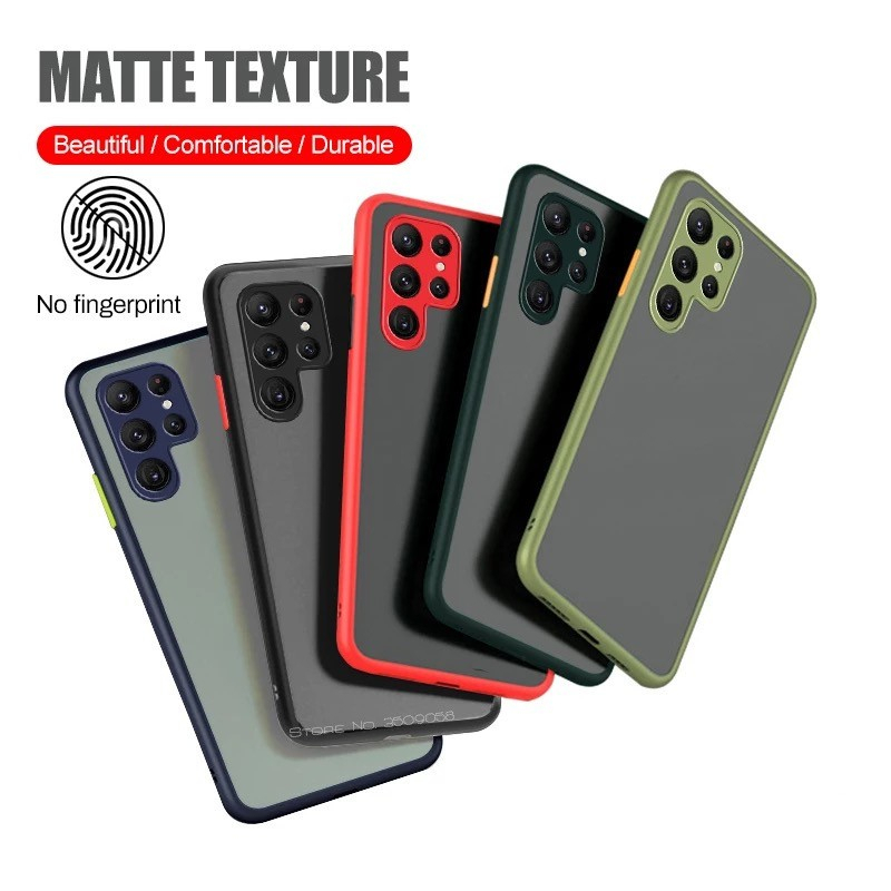 Case  SS S24Ultra  เคสกันกระแทก ปุ่มสีผิวด้าน กันลอยกล้อง ขอบนิ่มหลังขุ่น S24Ultra  [ ส่งจากไทย ]