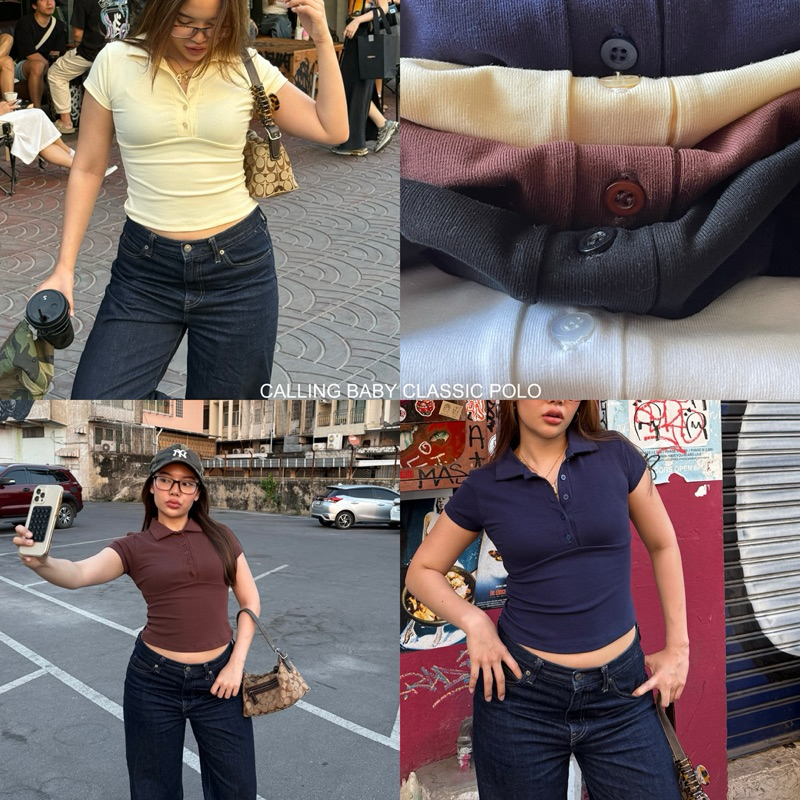 calling-baby classic polo เสื้อคอปกเข้ารูป ทรงสลิมฟิต ผ้านุ่ม