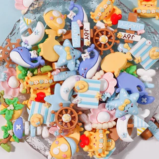 เรซิ่นสไตล์ริมทะเลหาดทราย เรซิ่นของตกแต่งติดกิ๊บ อุปกรณ์ตกแต่งDIY