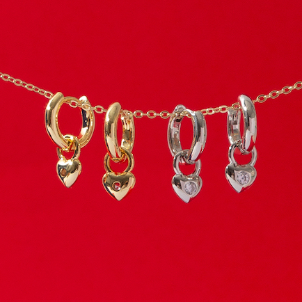 Lapaire l Love hoop gem earring ต่างหู ต่างหูห่วง