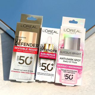 ฉลากไทย🔥แท้💯% LOreal Paris UV Defender Invisible Fluid เซรั่มกันแดด ครีมกันแดด ลอรีอัล ยูวีดีเฟนเดอร์/Glycolic Bright