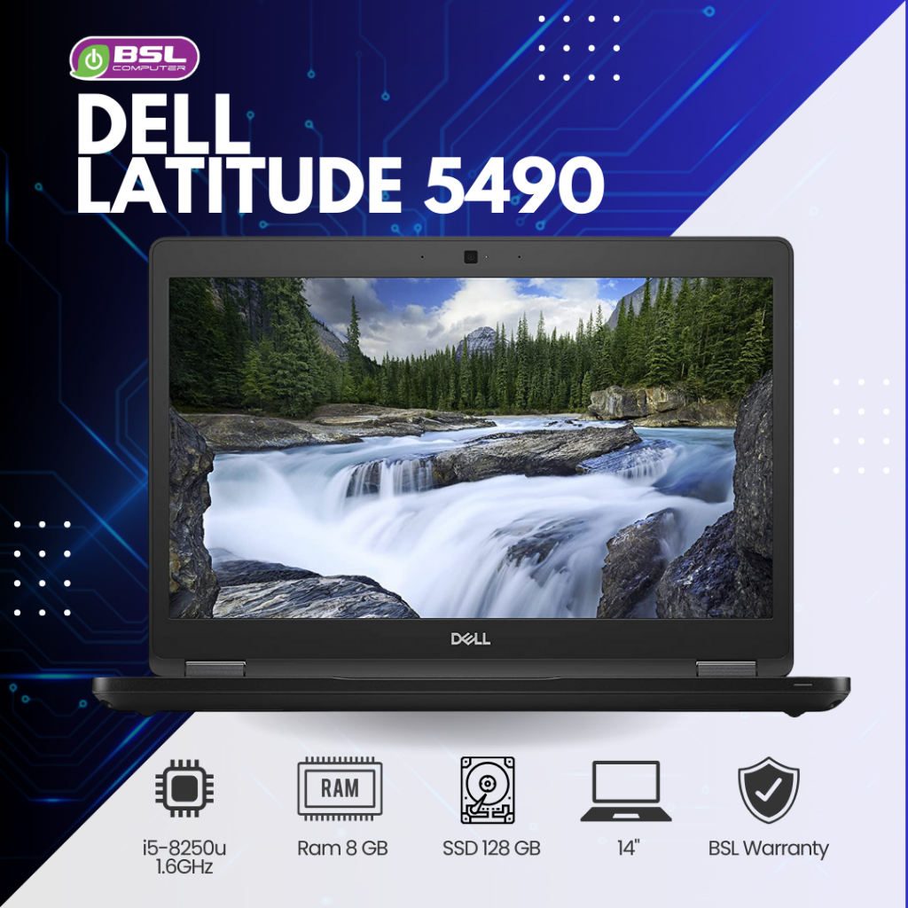 ลดแรง Dell Latitude e5490 i5 GEN 8 i5 gen 8 / 8GB / SSD 128GB โน๊ตบุ๊คมือสอง ลงโปรแกรมพร้อมใช้งาน พร