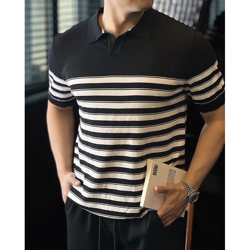 Striped Kint Polo เสื้อโปโลแขนสั้น