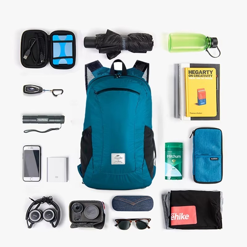 Naturehike 18 L เป้เดินป่าเป้สะพายหลังอัลตราไลท์พับเก็บได้กระเป๋าเดินทางท่องเ ที่ยวกลางแจ้งกระเป๋าเป้ตั้งแคมป์กลางแจ้ง