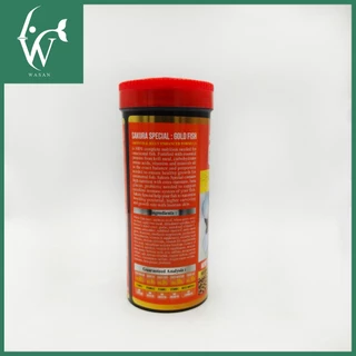 SAKURA GOLD FISH GROWTH&JELLY ENHANCE (อาหารปลาทองสูตร เร่งโต เร่งวุ้น กระปุก 50/100 กรัม สีส้ม)