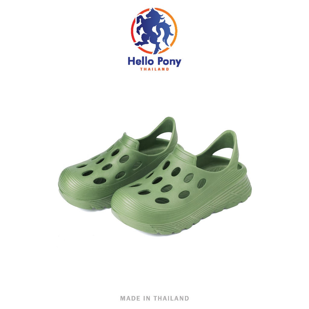 Hello Pony รองเท้ารัดส้น รองเท้าแตะ แฟชั่นผู้ชายผู้หญิง ยาง EVA พื้นหนานุ่ม น้ำหนักเบา รุ่น MHM4006