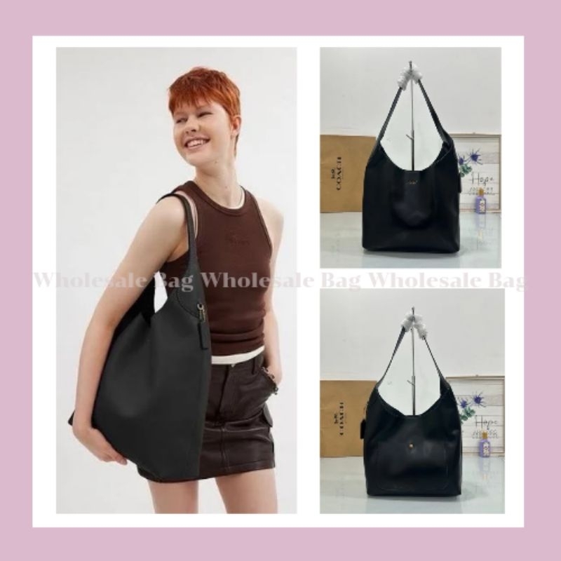 🔥กระเป๋าสะพาย สีดำCU068/6. Brooklyn 28 Medium Leather Shoulder Bag Co.