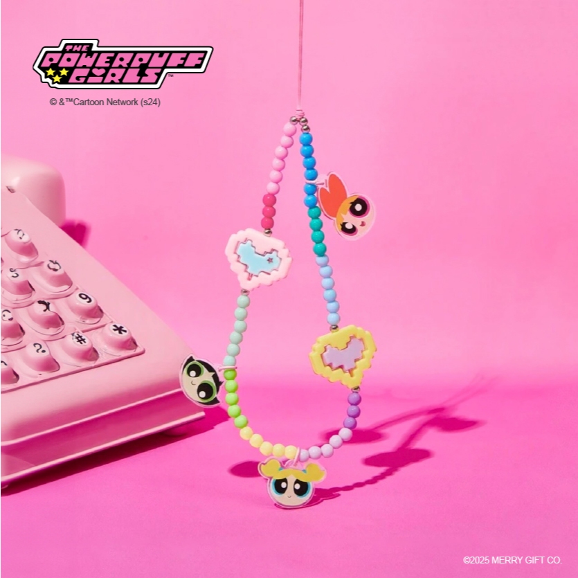 สายห้อยโทรศัพท์สามสาว Powerpuff Girls™  Rainbow Puffs Phone Chain 🌈💕