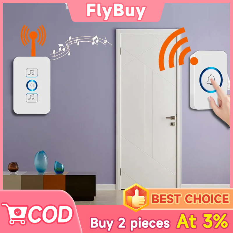 FlyBuy-กริ่งประตูไร้สาย ออดประตูไร้สาย Wireless doorbell ด้วยเสียงเมโลดี้ที่สดใสหลากหลาย