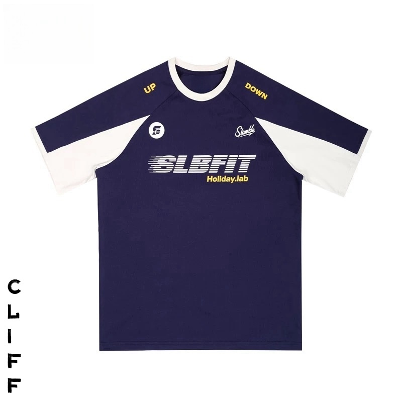 CLIFF แขนสั้นวินเทจของผู้ชาย แฟชั่นบนท้องถนน ไบนารี เสื้อยืดสบาย ๆ oversize Men clothing