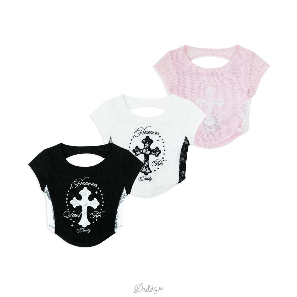 DADDY | Virgin Mary Lace Top เสื้อยืด crop top สุดน่ารัก