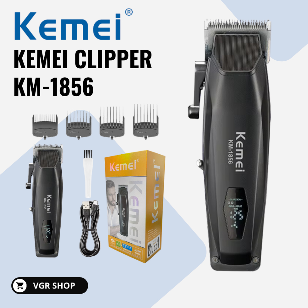 KEMEI ปัตตาเลี่ยนตัดผม รุ่น KM-1856 เน้นตัดผม มีหน้าจอ LCD รอบหมุน 7000RPM พร้อมส่งจากไทย