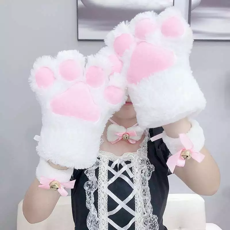 (ส่งจากไทย) ถุงมือแมว ข้างละ69บาท คอสเพลย์แมว ผ้าขนกํามะหยี่ พร้อมส่งไว