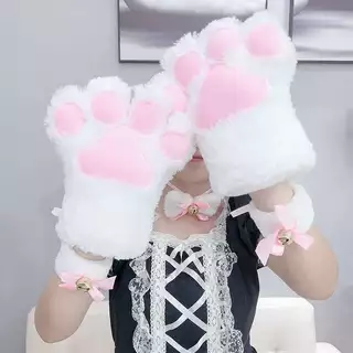 (ส่งจากไทย) ถุงมือแมว ข้างละ69บาท คอสเพลย์แมว ผ้าขนกํามะหยี่ พร้อมส่งไว