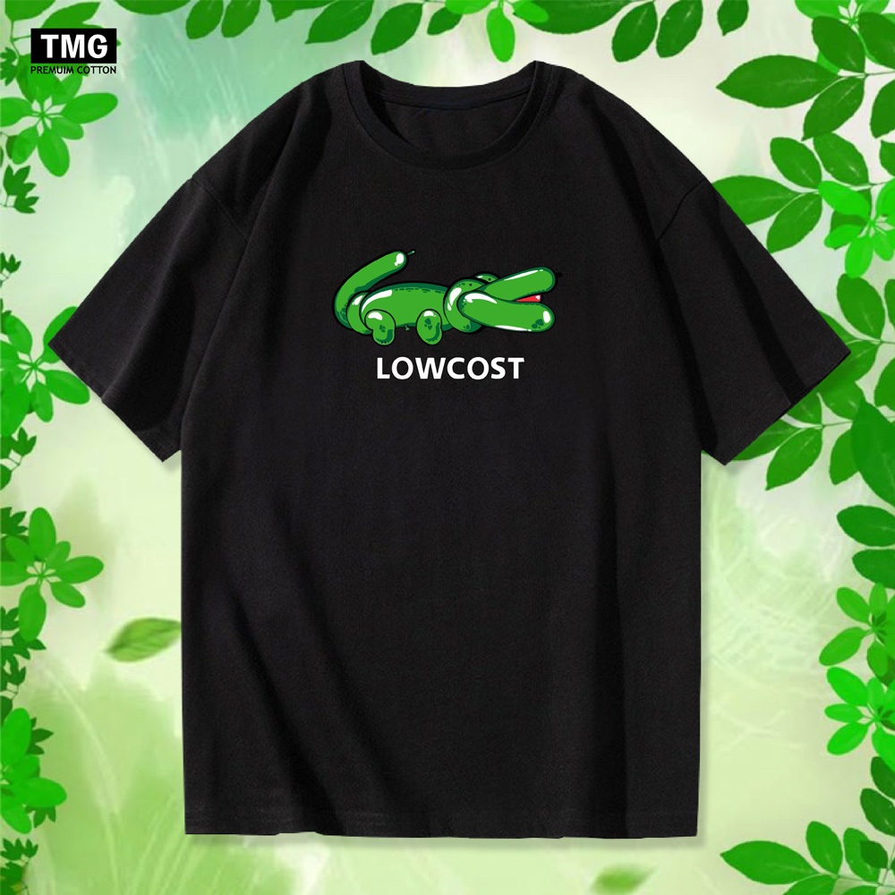 เสื้อยืด สกรีนโลโก้ LOWCOST แนวล้อเลียน เนื้อผ้า COTTON100%