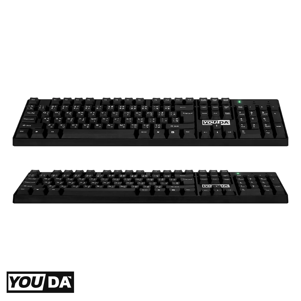 YOUDA คีย์บอร์ด USB ไร้ขอบ กันน้ำ ปุ่มเงียบ รับประกัน 1 ปี thumbnail 10