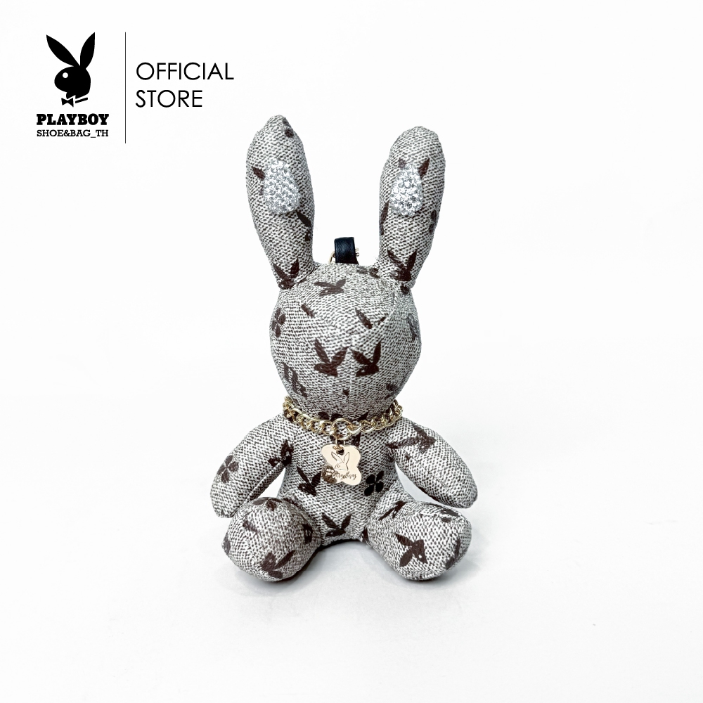 Playboy Bling Bunny keychain พวงกุญแจตุ๊กตากระต่ายหนังเพลย์บอย รหัส ST-251K148CB ดีไซน์สกรีนโลโก้