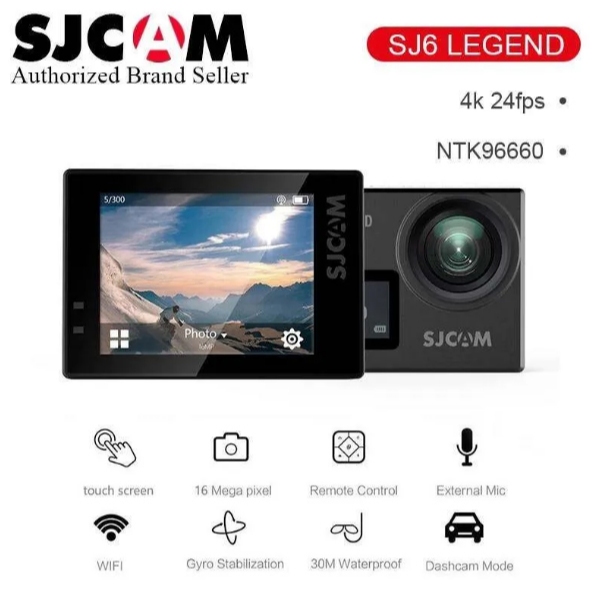 SJCAM SJ6 LEGEND 4K WIFI กล้องติดหมวก  มีกันสั่น 16MP. ของแท้ 100% รับประกัน 1ปี