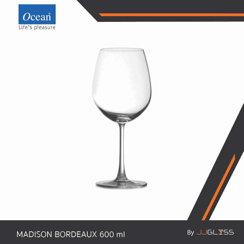 JJGLASS (Ocean) 1015A21 Bordeaux 21oz. (600ml.) - แก้วไวน์ แก้วไวน์แดง แก้วขา สำหรับใส่เครื่องดื่มไวน์