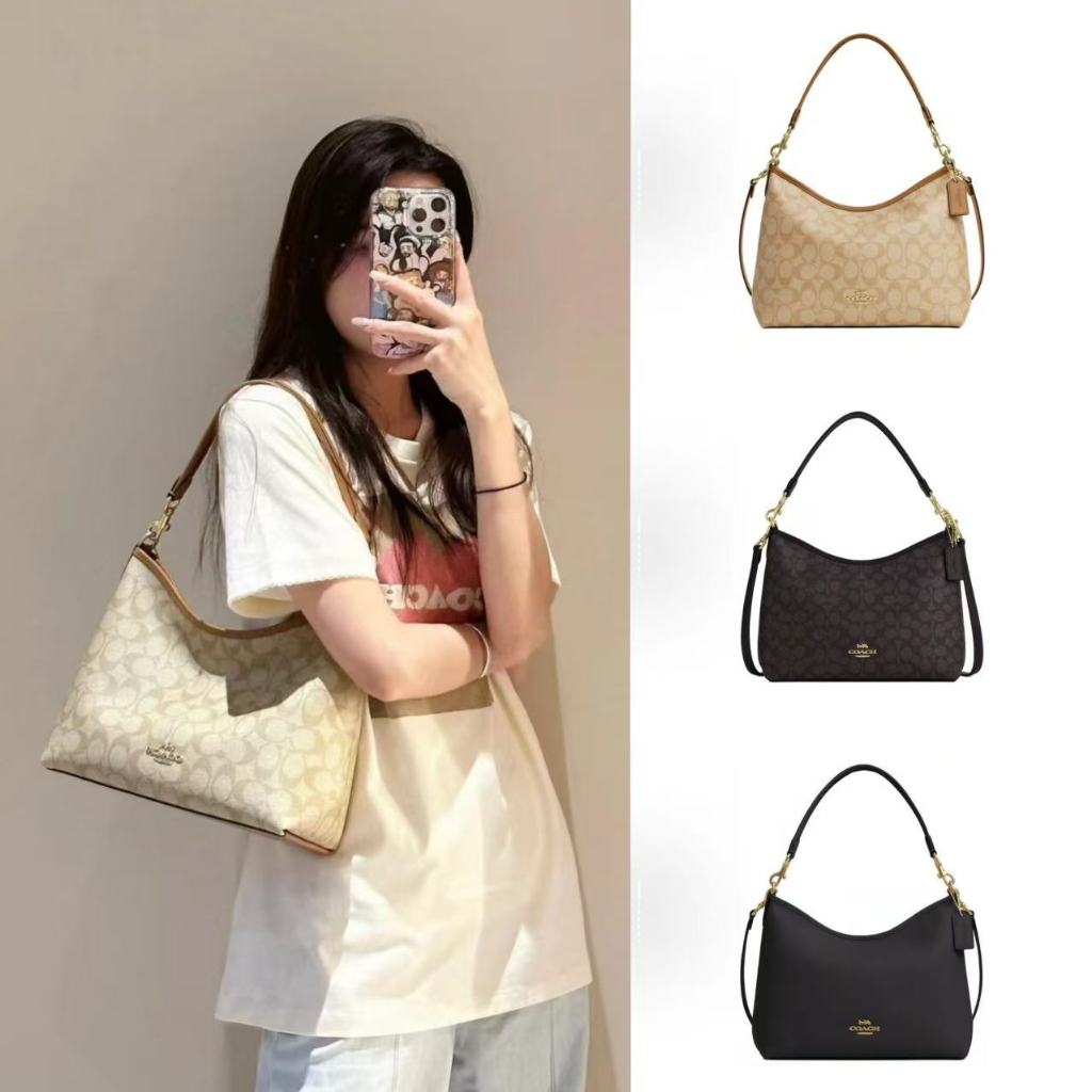 Laurel 31 COACHกระเป๋าสะพายข้างแบบถอดสายได้ความจุขนาดใหญ่ใต้วงแขน