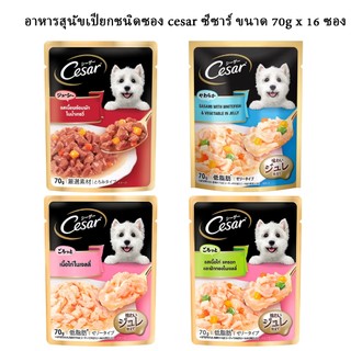 อาหารสุนัขเปียกชนิดซอง cesar ซีซาร์ ขนาด 70gX16 ยกกล่อง
