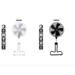 AIKO พัดลมสไลด์ 18 นิ้ว รุ่น AK-S452 สีดำ/เทา/ขาว ใบพัดพลาสติก PP พัดลมตั้งพื้น พัดลมส่าย พัดลมยึดคอ