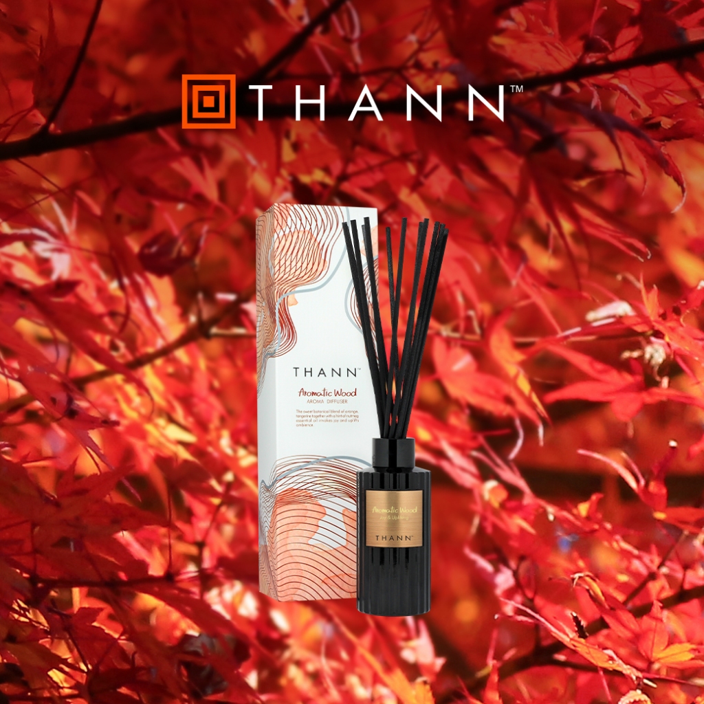 THANN Aromatic Wood Aroma Diffuser 150 ml. เติมเต็มความเบิกบาน มีชีวิตชีวา คลายความวิตกกังวล