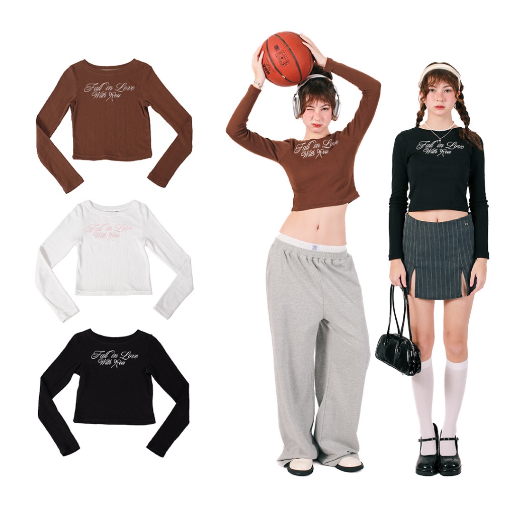 kome.offi เสื้อคอกลมแขนยาว รุ่น remi top