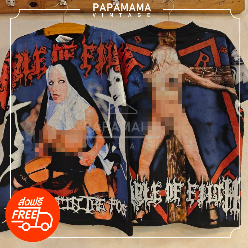 [ CRADLE OF FILTH ] OVP  ALL OVER PRINT VINTAGE'90 bootleg เสื้อวง เสื้อทัวร์ papamama vintage