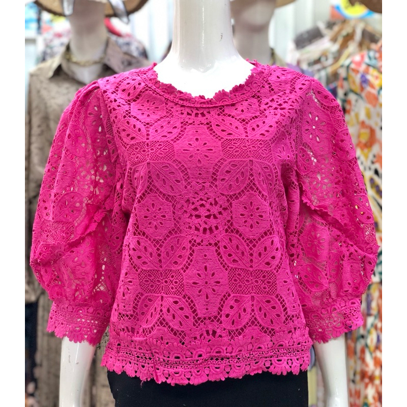 เสื้อลูกไม้แขนยาว5ส่วนผ้านิ่มใส่สบายจร้า
