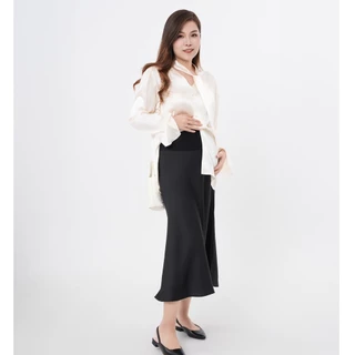 [ขายดี] MACHIKO | D11 กระโปรงคนท้อง ผ้าซาติน ใส่ออกงาน มีสายปรับขนาดเอว ใส่สบาย ใส่ได้ยันหลังคลอด