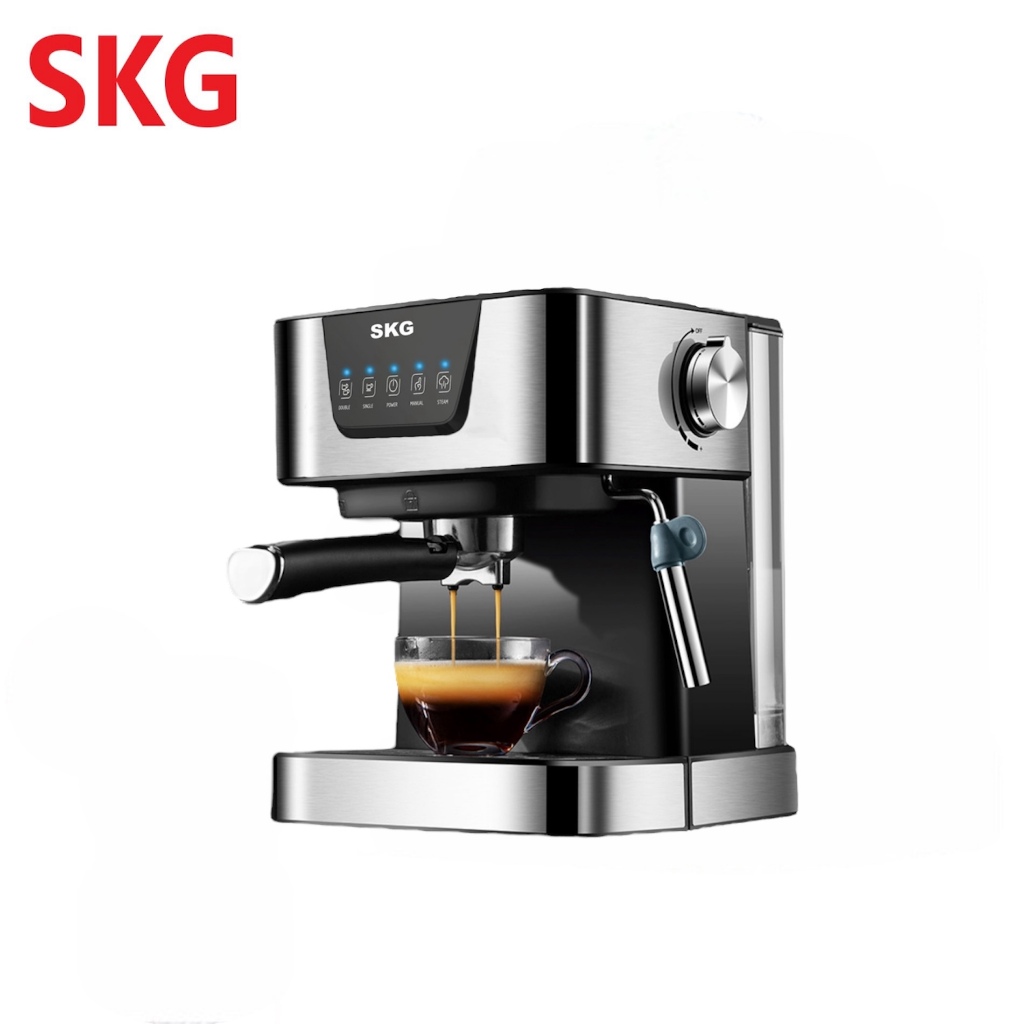 SKG เครื่องชงกาแฟสด รุ่น SK-1208 สีเงิน (สามารถตั้งเวลาการชงกาแฟได้) รับประกัน 1 ปี