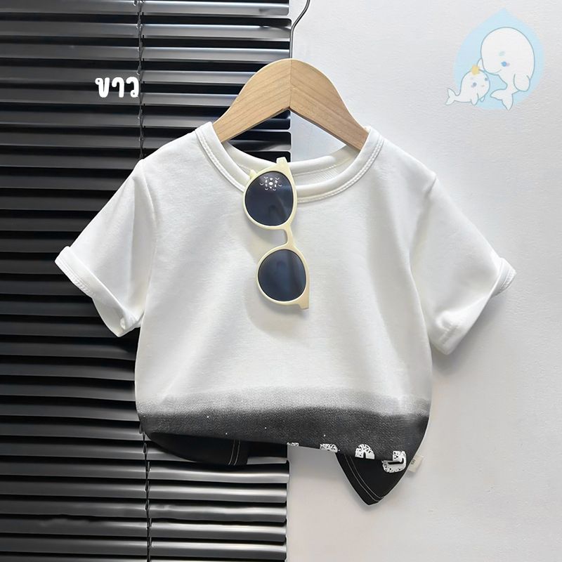 เสื้อผ้าเด็ก เสื้อยืดแขนสั้นเด็กผู้ชาย พิมพ์ลาย แฟชั่นน่าร้อน สไตล์เกาหลี #126 - รูปที่ 2