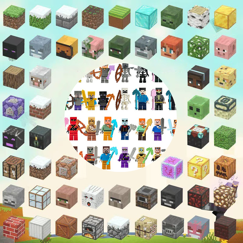 ของเล่นโมเดลตัวละคร มายคราฟ Mycraft บล็อกตัวต่อแม่เหล็ก6หน้า สีสันสวย ...