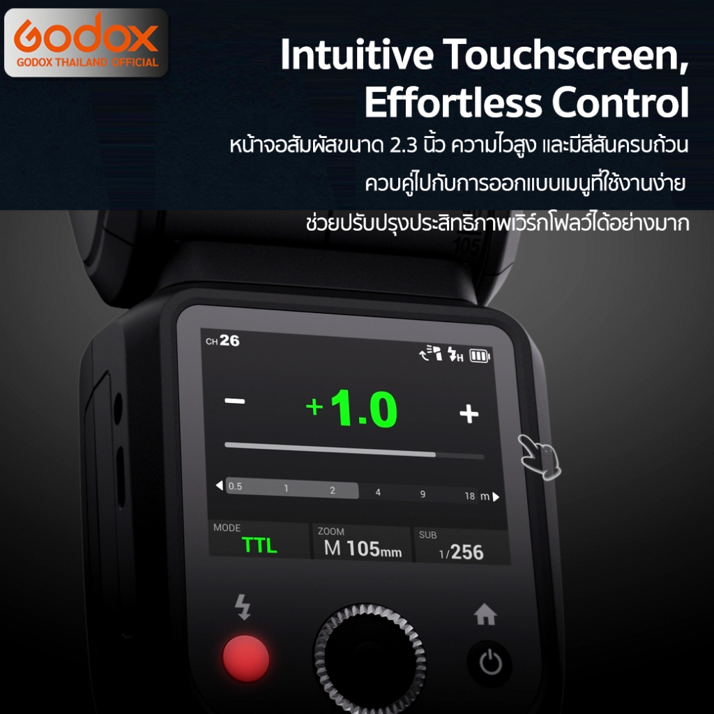 Godox Flash V100 -TTL HSS 1/80,000 2980mAh - รับประกันศูนย์ Godox Thailand 3ปี