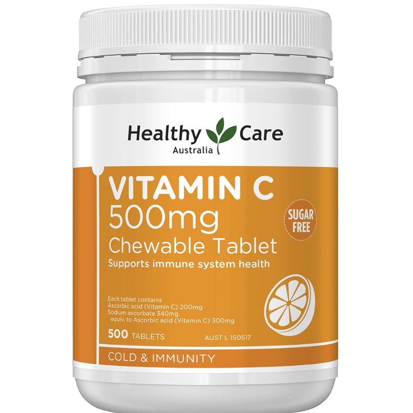 Healthy Care Vitamin C 500mg Chewable 500 Tablets